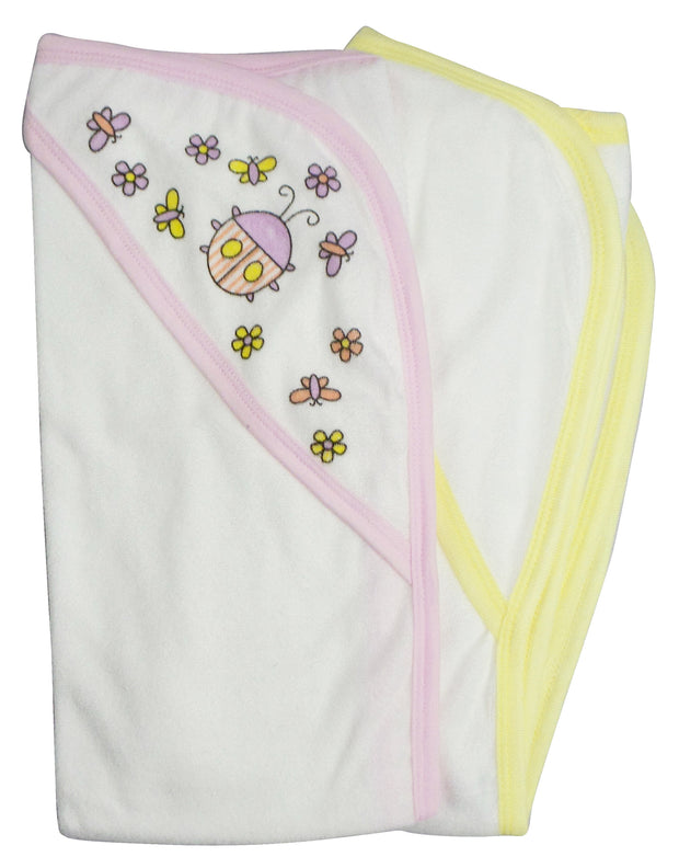 bambini girls' pink hooded infant bath towel