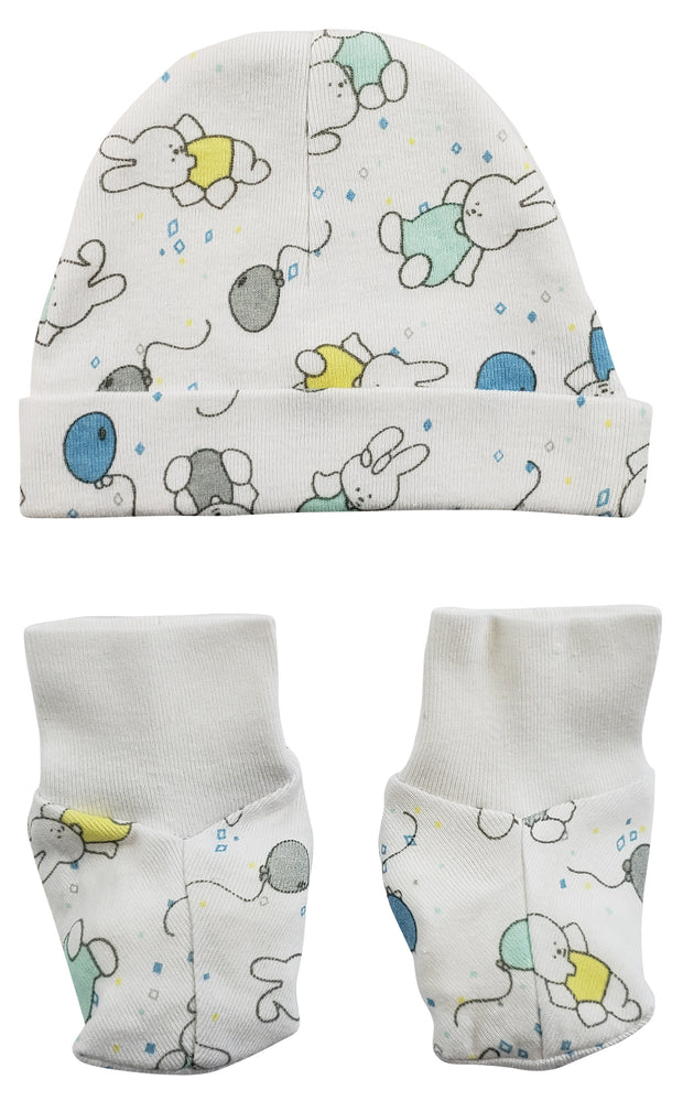 Baby Cap and Bootie Set - Snuggle Bunny Baby