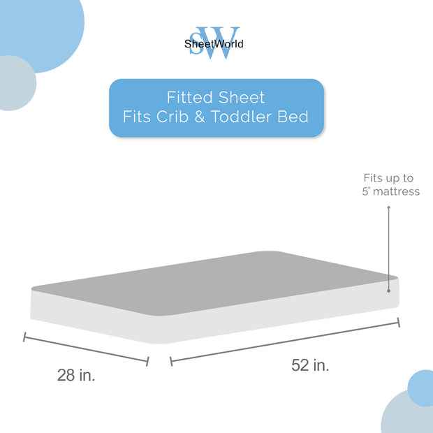 SheetWorld Fitted Crib Sheet - 100% Cotton Woven - Polka Dots Hot - Snuggle Bunny Baby