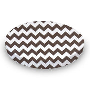 SheetWorld Fitted Round Crib Sheet - 100% Cotton Woven - Brown Chevron - Snuggle Bunny Baby