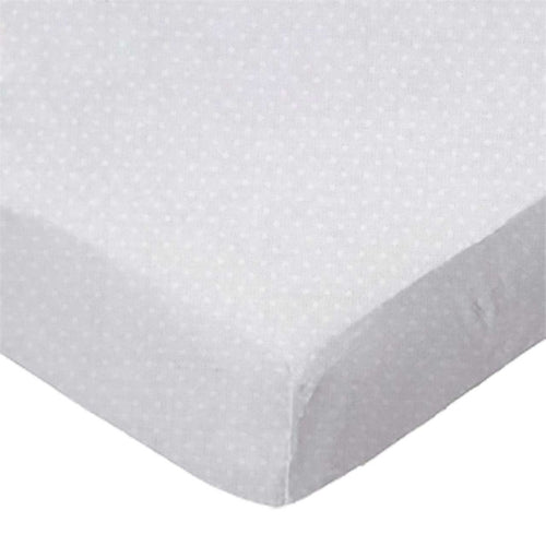 SheetWorld Fitted Crib Sheet - 100% Cotton Woven - White On White - Snuggle Bunny Baby