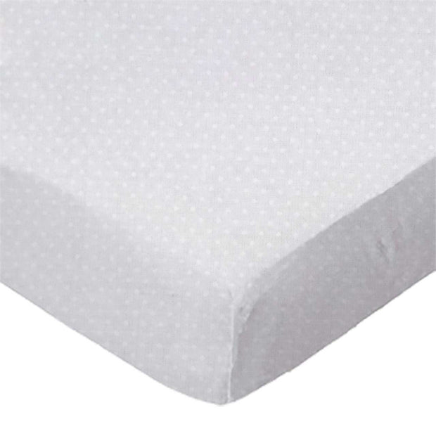 SheetWorld Fitted Crib Sheet - 100% Cotton Woven - White On White - Snuggle Bunny Baby